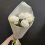 Букет из 5 белых пионов фото 3